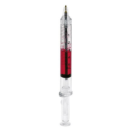 Kuličkové pero - injekce, červená