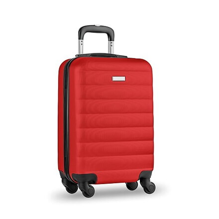 Skořepinový kufr na kolečkách, červený