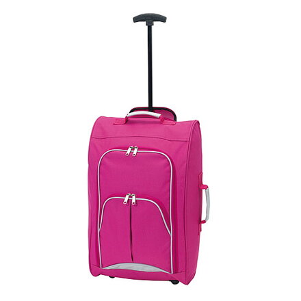 PETULA Palubní kufr s kapsami na zip, růžový